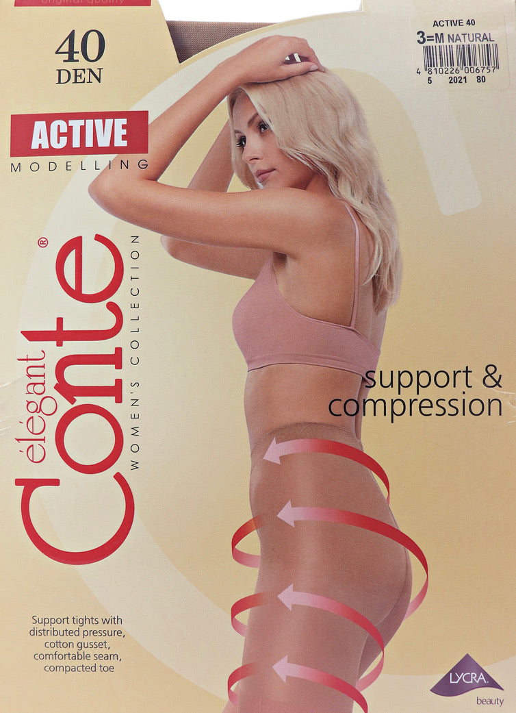 Conte Active Modelling Pantyhose 40 Den (Control Top with Compression