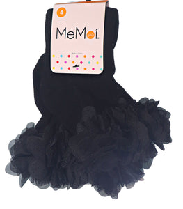 MeMoi Girls Socks - Floral Halo Anklet (in Black & White)