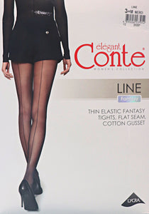 Conte Black Line Fantasy Pantyhose 20 Den (Sheer to Waist with Black Back Seam)