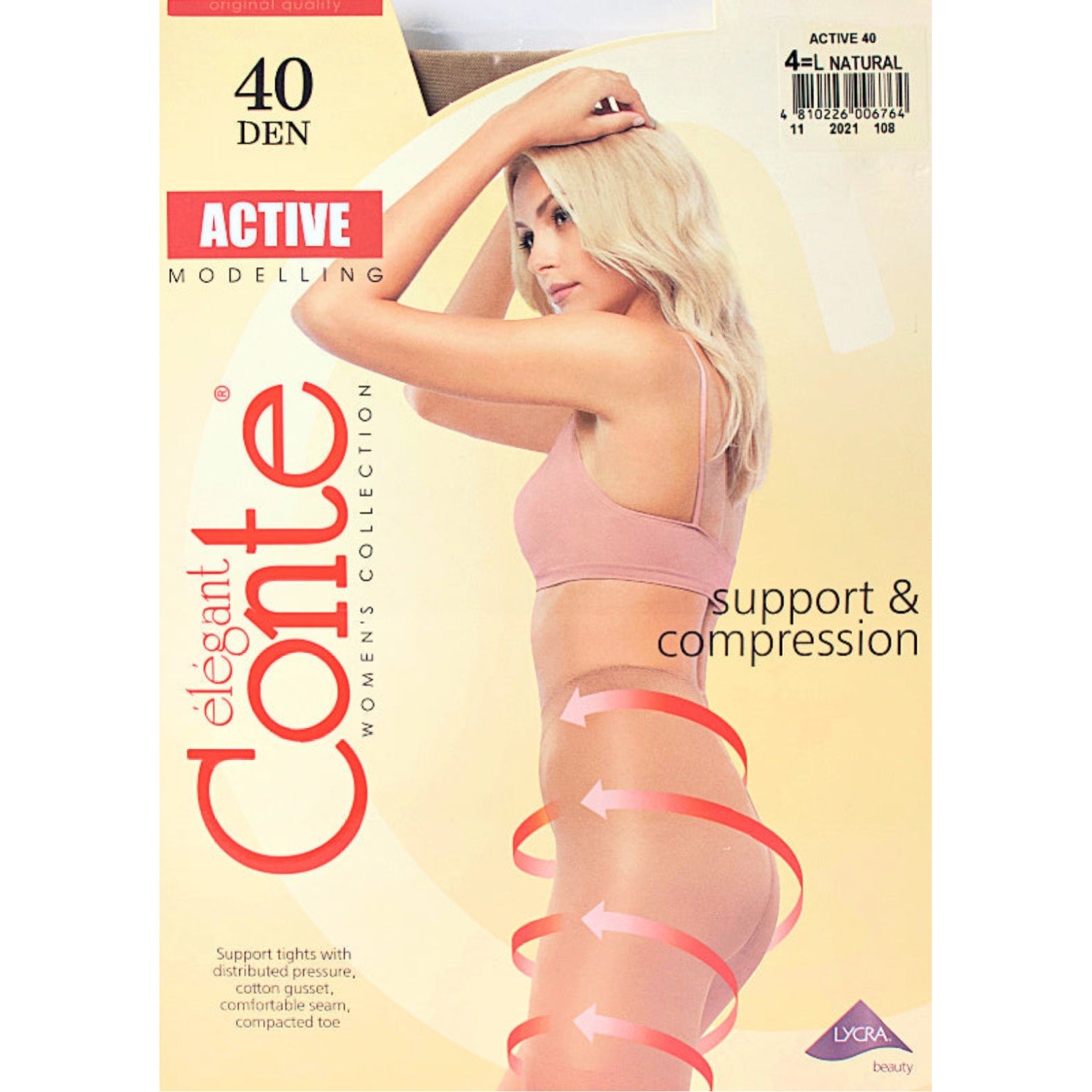 Conte Active Modelling Pantyhose 40 Den (Control Top with Compression)