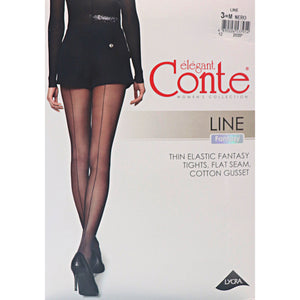 Conte Black Line Fantasy Pantyhose 20 Den (Sheer to Waist with Black Back Seam)