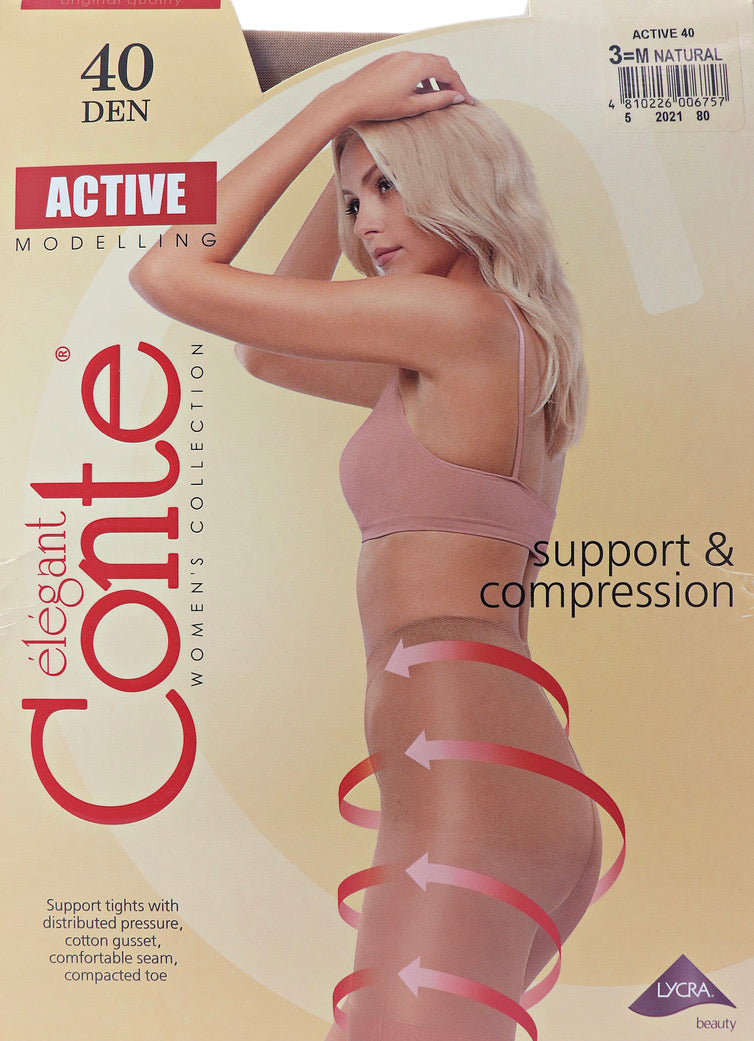 Conte Active Modelling Pantyhose 40 Den (Control Top with Compression) –  PhantomOutlet
