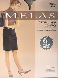 Melas Pantyhose Crystal Sheer Shaper 6pairs/pk